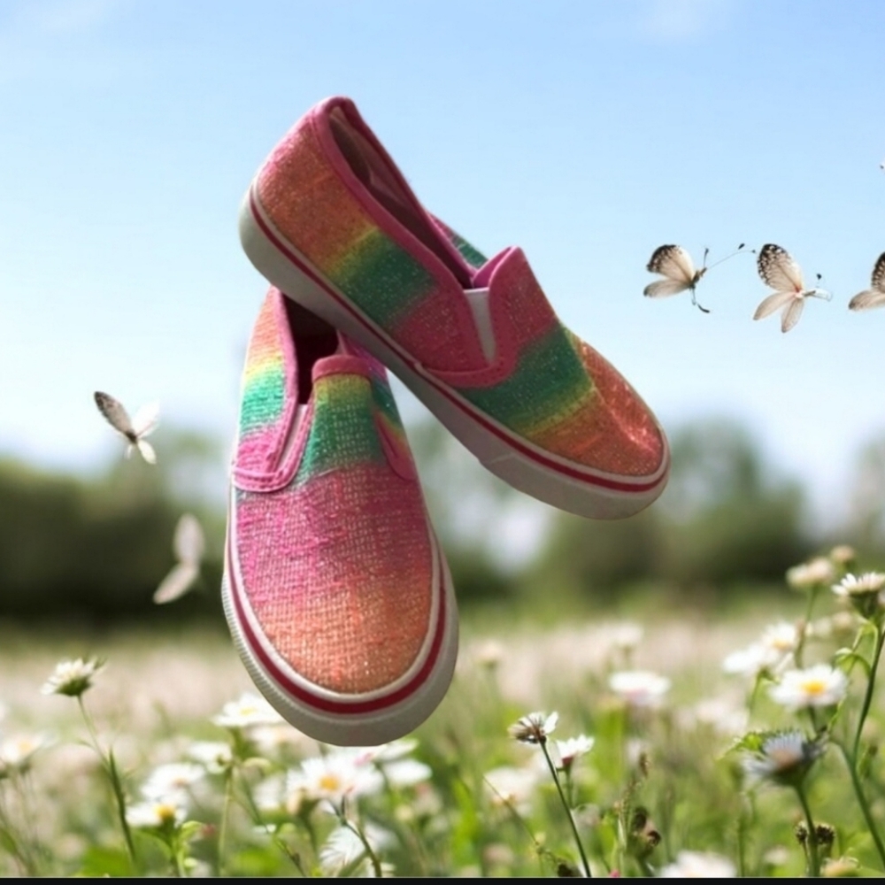 Legendary slip on no laces  Rainbow 🌈 colorful sneakers 12 nice look